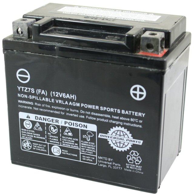 Universal Parts 12 Volt 6 Amp YTZ7S Battery